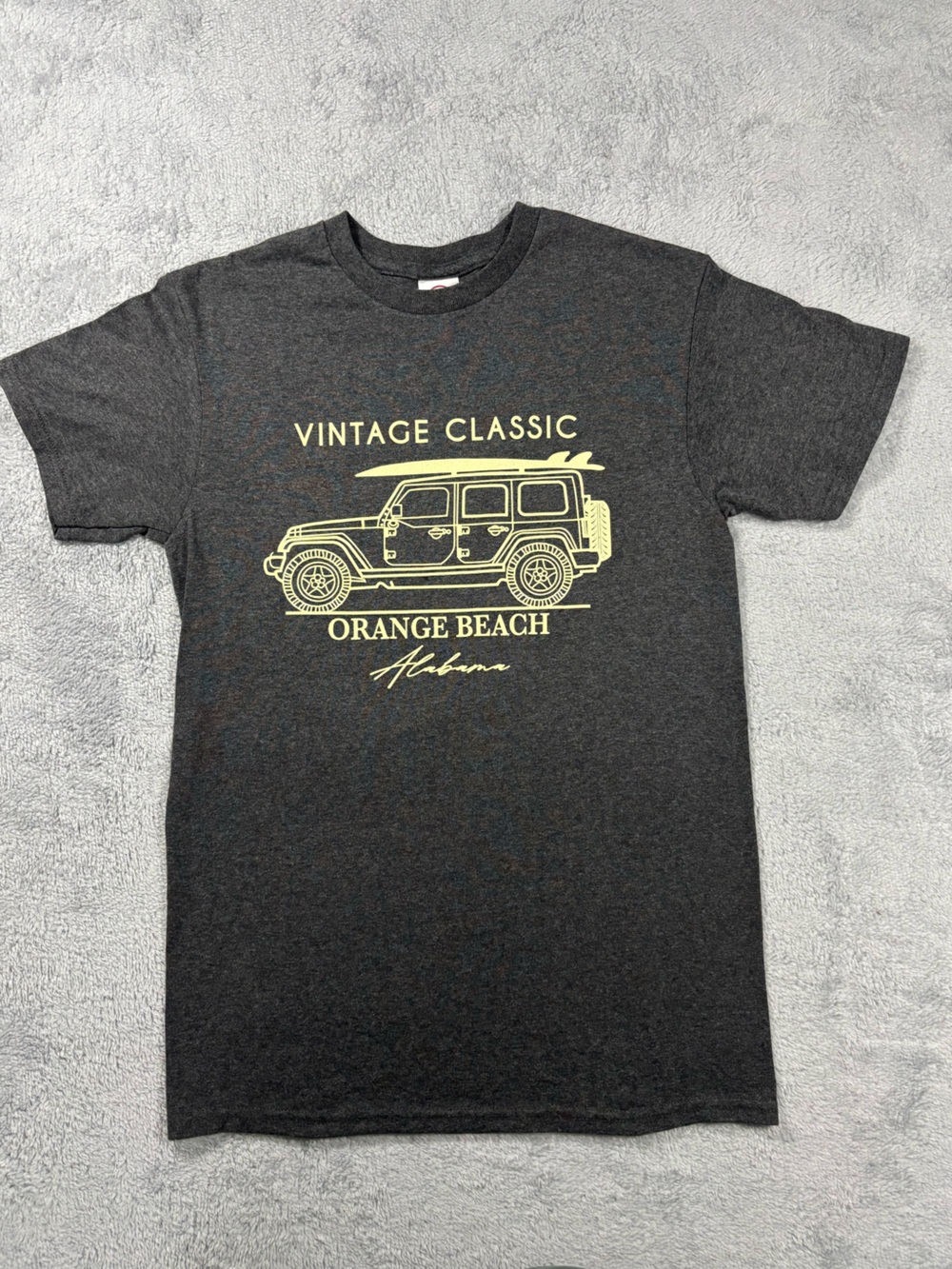 Delta Pro Weight Orange Beach Alabama grey vintage classic car tee.‎